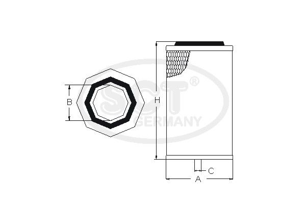 SCT GERMANY Gaisa filtrs SB 033